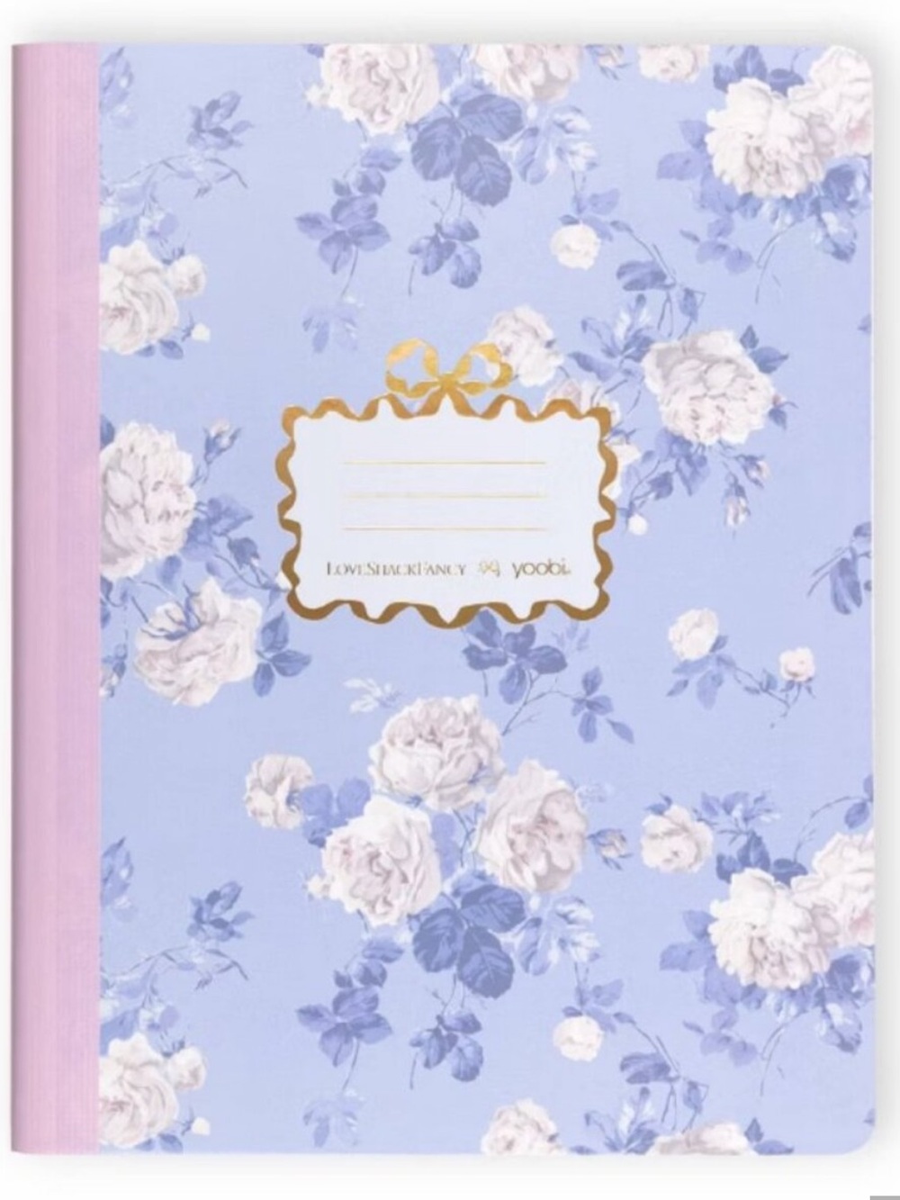 LoveShackFancy x Target Blue Floral Composition Notebook with Gold Label